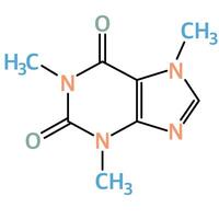 Chemical structure of caffeine vector
