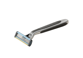 A razor is shown on a transparent background png