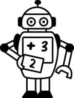A hand drawn icon of math robot vector