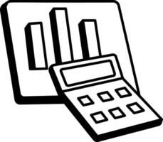 Calculation icon in hand drawn style vector
