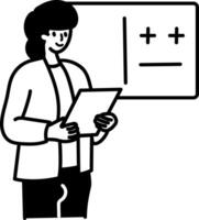 Math teacher icon in hand drawn style vector