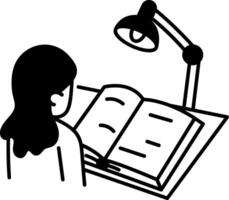 Study lamp icon in doodle style vector