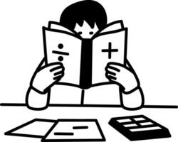 A hand drawn icon of math enthusiast vector