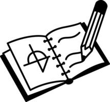 A hand drawn icon of math homework vector