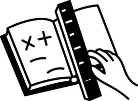 A hand drawn icon of math notebook vector
