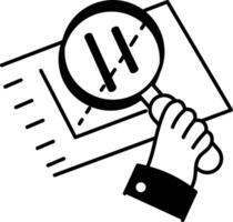 Magnifying glass icon in doodle style vector
