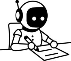 Education robot icon in hand drawn style vector