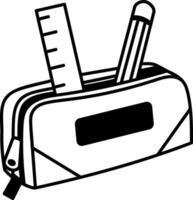 A hand drawn icon of stationery pouch vector