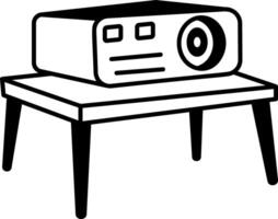 A hand drawn icon of a projector vector