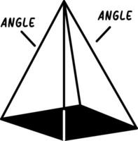 A hand drawn icon of tetrahedron vector