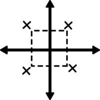 A hand drawn icon of cartesian plane vector