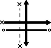 Axis chart icon in hand drawn style vector