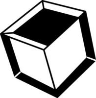 3d cube icon in hand drawn style vector