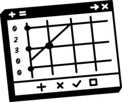 Online graphing icon in doodle style vector