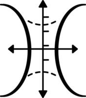 Hyperbola icon in hand drawn style vector