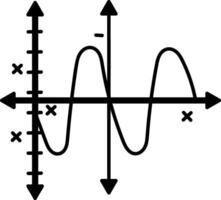Math graph icon in hand drawn style vector