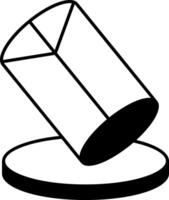 A hand drawn icon of 3d cylinder vector