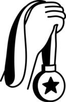 Medal icon in hand drawn style vector