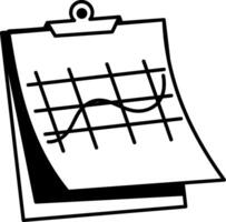Graph sheet icon in hand drawn style vector