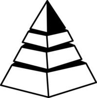Pyramid chart icon in doodle style vector