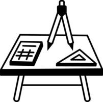 A hand drawn icon of study table vector