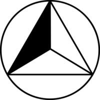 Triangle inscribed icon in doodle style vector