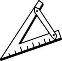 Set square icon in hand drawn style vector