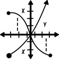 A hand drawn icon of an algebraic graph vector