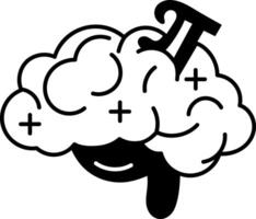 Iq icon in hand drawn style vector