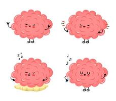 Funny Brain characters bundle set vector