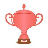 Silver trophy cup character with a smiling vector