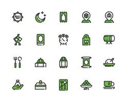 Ramadan Mubarak Theme with Colored Icon Style. vector