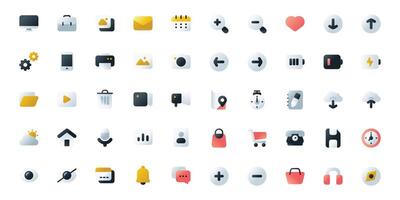 Basic User Interface Icon Theme in Gradient Style. vector
