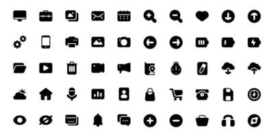 Basic User Interface Theme in Black Fill Icon Style. vector