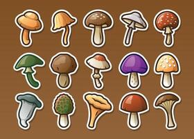 Super Set of Colorful Mushroom Illustration. vector