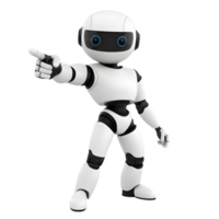 Cute Robot in 3D Design, Pointing Finger with a Friendly Gesture png
