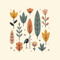 cute and minimalistic illustration in a retro Scandinavian style vector
