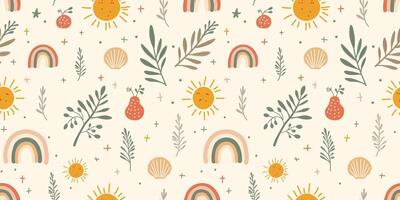 Cute Summer Pattern in Bohemian Style vector