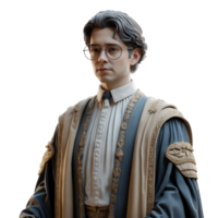 Royal Advisor in Ornate Robes Stunning 3D Render for Medieval Fantasy Themes png