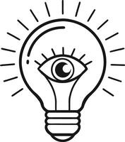 Illuminating Insight icon Silhouette vector