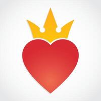 heart with crown symbol vector