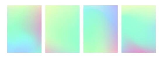 Set of hologram color backgrounds. Abstract hologram background. Modern minimalist background vector