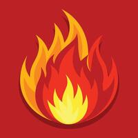 Fire flame in colourful background vector