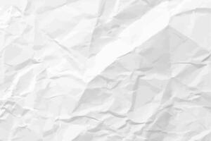 White clean crumpled background. Horizontal crumpled empty paper template for posters and banners. illustration vector