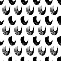 Seamless pattern with black wavy grunge brush strokes in abstract on white background. illustration vector