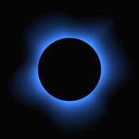 Circle illuminate frame with gradient. Blue neon banner isolated on black background. illustration vector