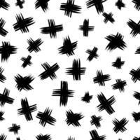 Seamless pattern with hand cross symbols. Black sketch cross symbol on white background. illustration vector