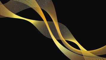 Abstract backdrop with luxury golden waves on dark background. Modern background, wave . illustration vector