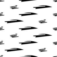 Seamless pattern with black pencil brushstrokes in shapes on white background. illustration vector