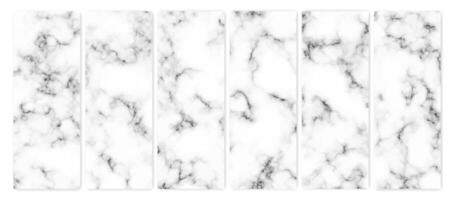 Marble texture background. Set of six backdrops of marble granite stone vector